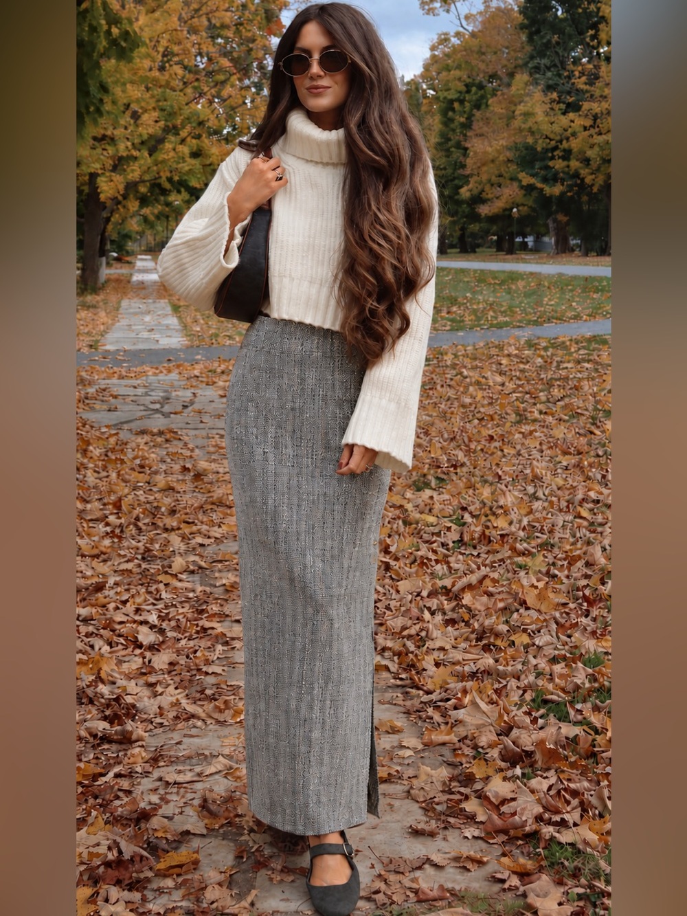 🍁J.Crew 97% Wool Gray Maxi Skirt Size 2 BNWT | Side Slit + Pockets🍁